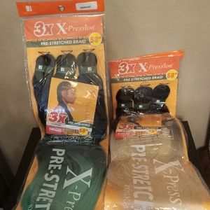 Pre stretched braid hair 58" lot of 2